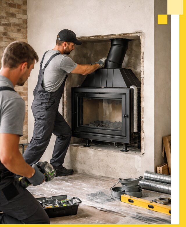 Установка каминных топок в Соколе: монтаж, подключение