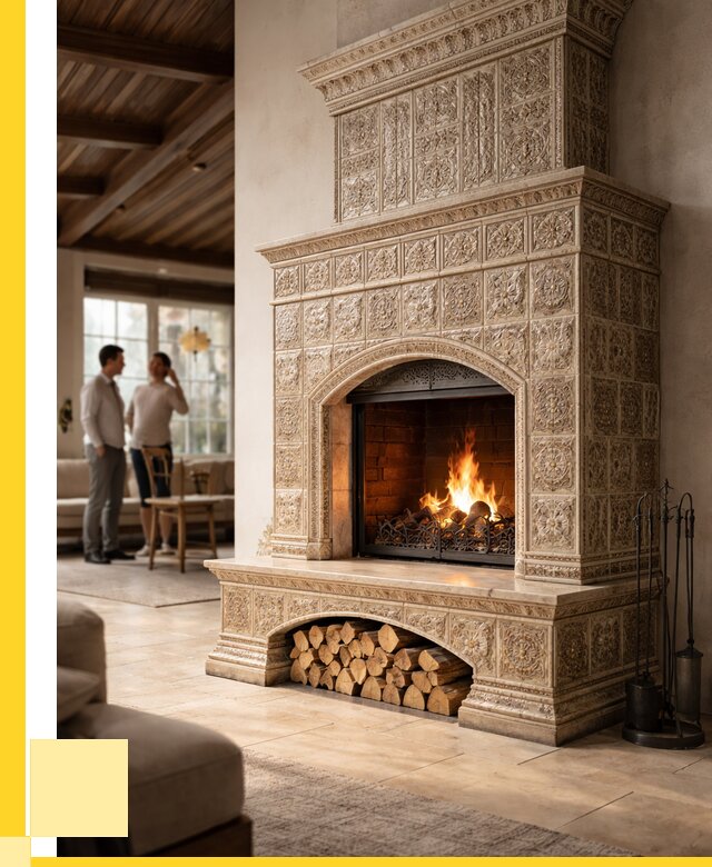 Купить изразцовый камин в Соколе от 260475 р. | ЭриданСкл