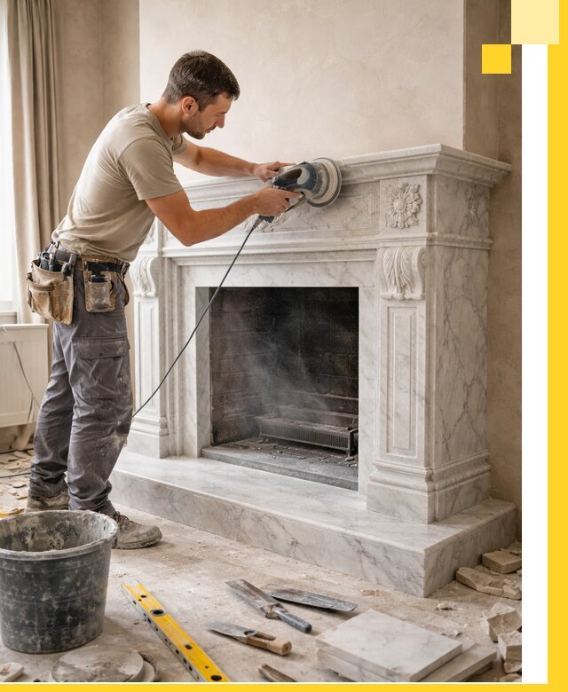 Изготовление и установка мраморных каминов в Соколе под ключ