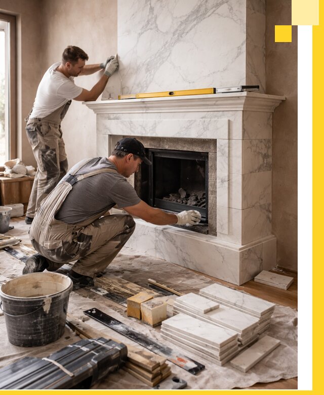 Отделка каминов в Соколе качественные облицовочные работы