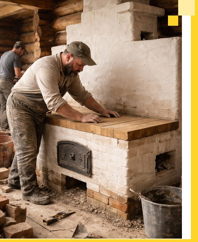 Проектирование и установка русской печи с лежанкой в Соколе