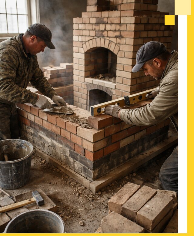 Изготовление и монтаж печей и каминов из кирпича в Соколе