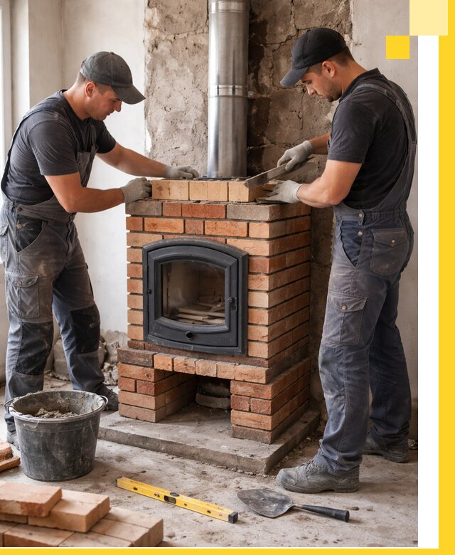 Монтаж печи камина под ключ в Соколе с гарантией и пусконаладкой