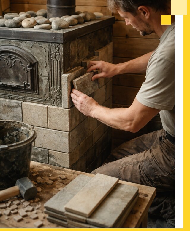 Облицовка банных печей в Соколе профессиональная отделка