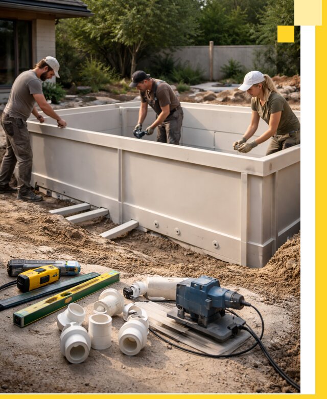 Установка полипропиленовых бассейнов под ключ в Соколе