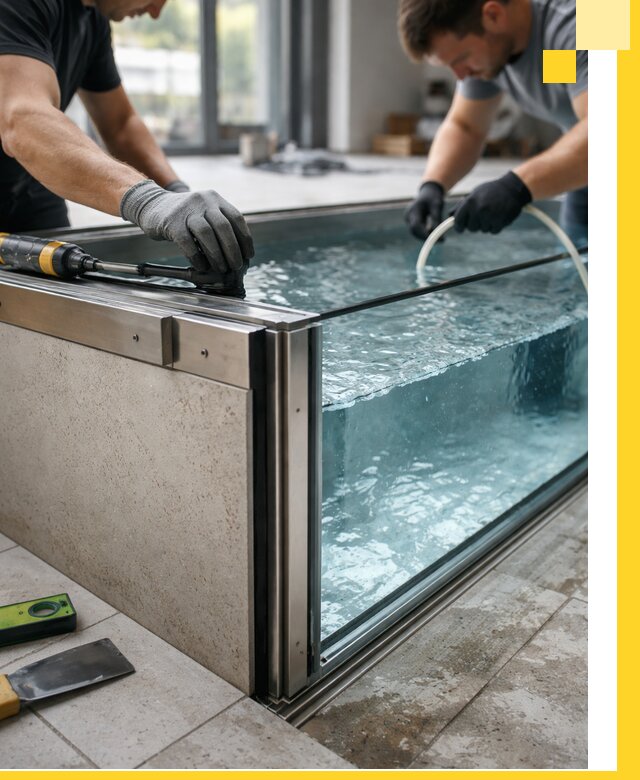 Проектирование и монтаж стеклянных бассейнов в Соколе