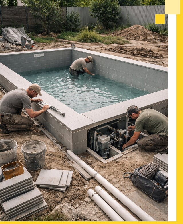 Строительство и монтаж бассейнов для дачи под ключ в Соколе