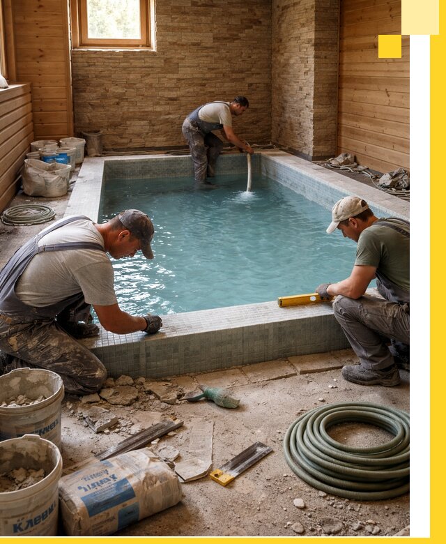 Проектирование и строительство бассейнов для бани в Соколе