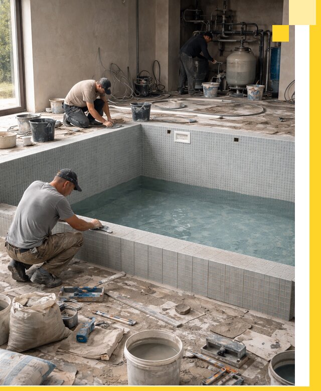 Строительство и монтаж бассейнов в помещении в Соколе