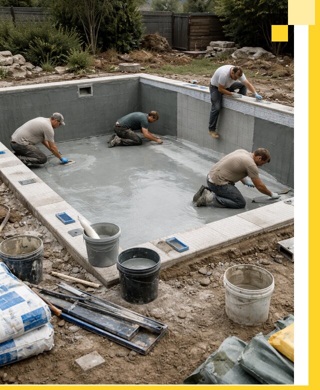 Изготовление и монтаж чаши бассейна под ключ в Соколе