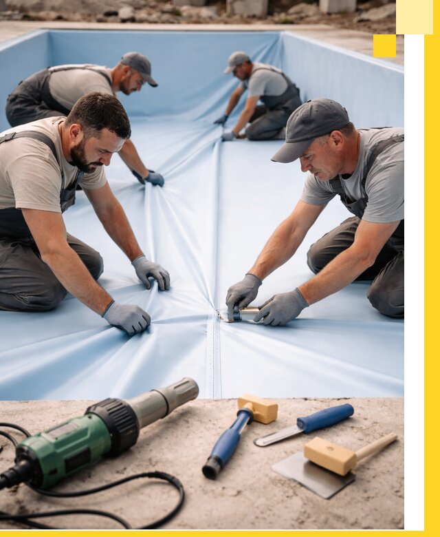 ПВХ пленка для бассейнов с монтажом и гарантией в Соколе