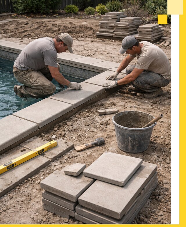 Установка и изготовление копингового камня для бассейнов в Соколе
