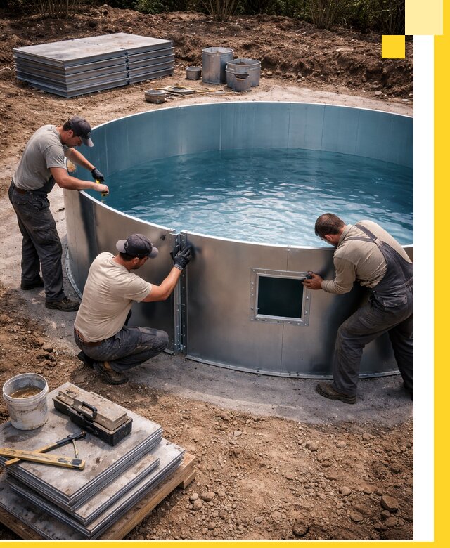 Круглые бассейны под ключ в Соколе проектирование и монтаж