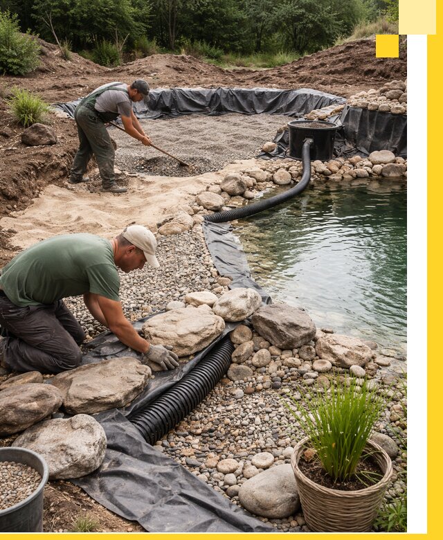 Строительство природных бассейнов и озер в Соколе под ключ