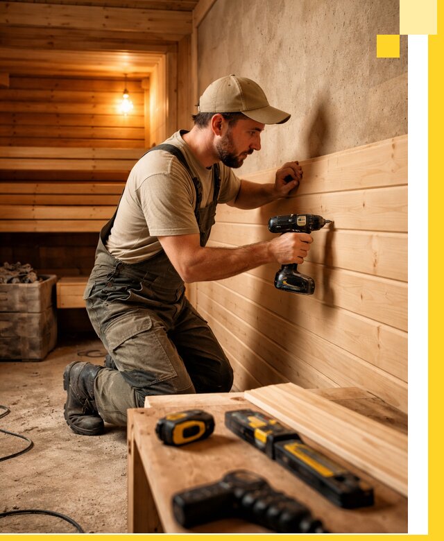 Профессиональная внутренняя отделка бани в Соколе под ключ