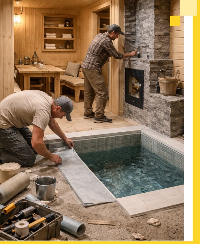 Строительство бань с комнатой отдыха под ключ в Соколе