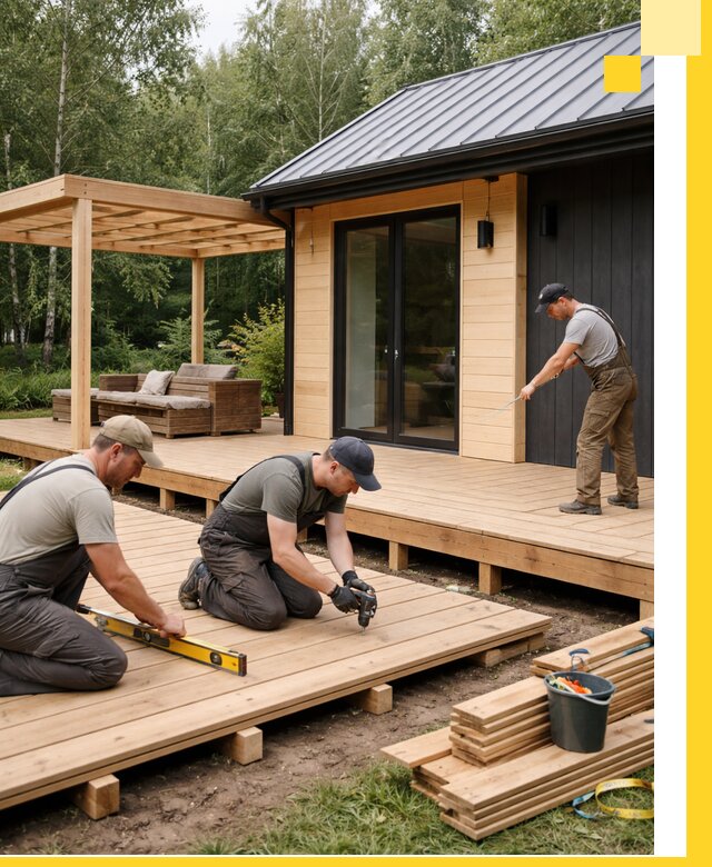 Строительство бань с террасой и бассейном под ключ в Соколе