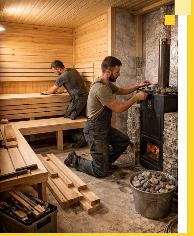 Дизайн и строительство интерьеров бань под ключ в Соколе