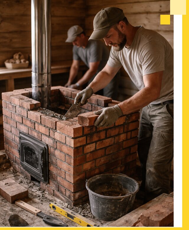 Кирпичные печи для бани под ключ в Соколе, проект и монтаж