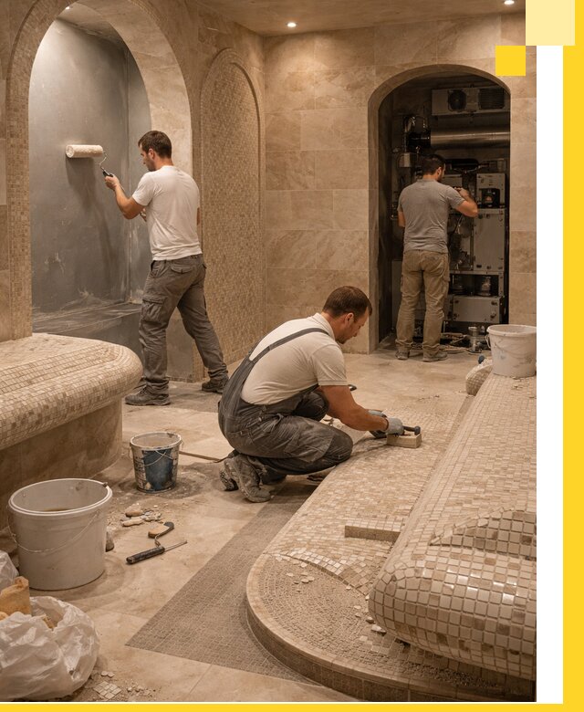 Строительство бани с хамамом и бассейном под ключ в Соколе